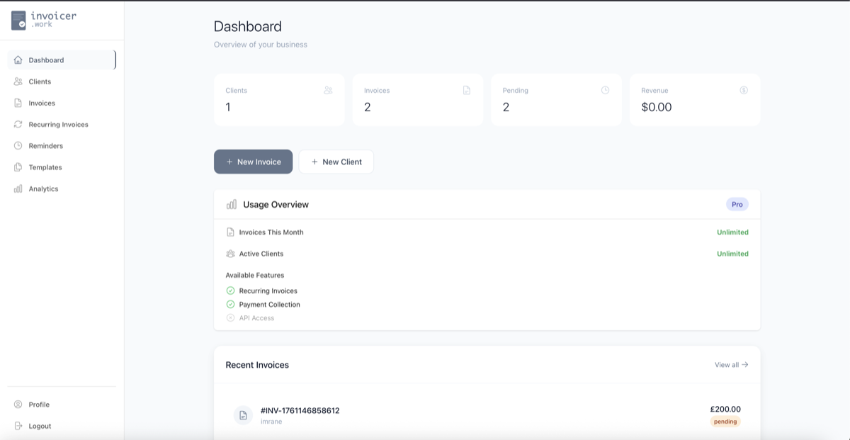 invoicer.work Screenshot